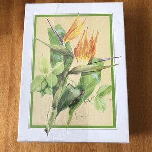 VINTAGE NEW Montag "Exotic Florals" Bird of Paradise Stationery Set 18-Count